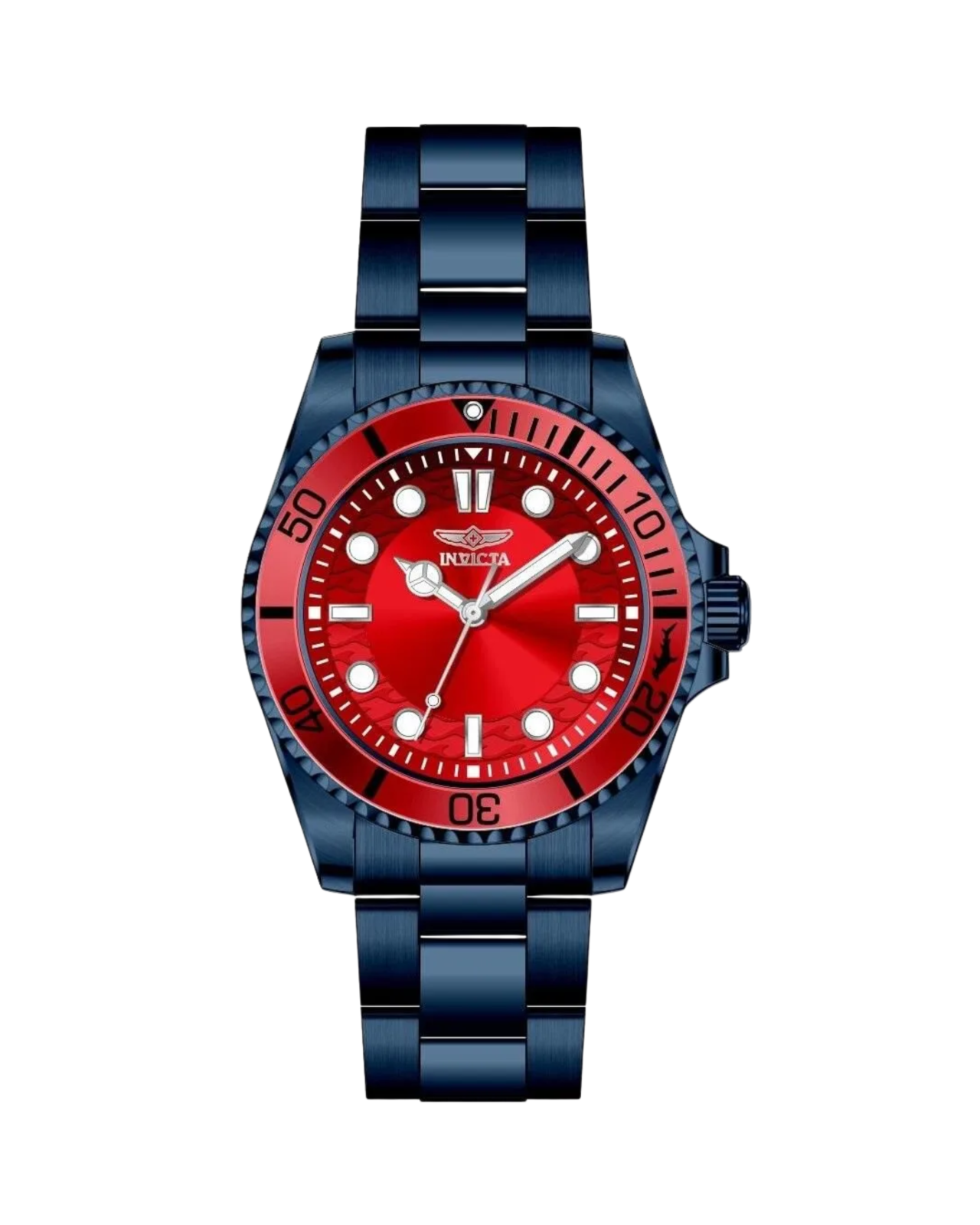 Invicta Pro Diver Men 43mm Stainless Steel Blue Red+Gradient dial PC21 Quartz